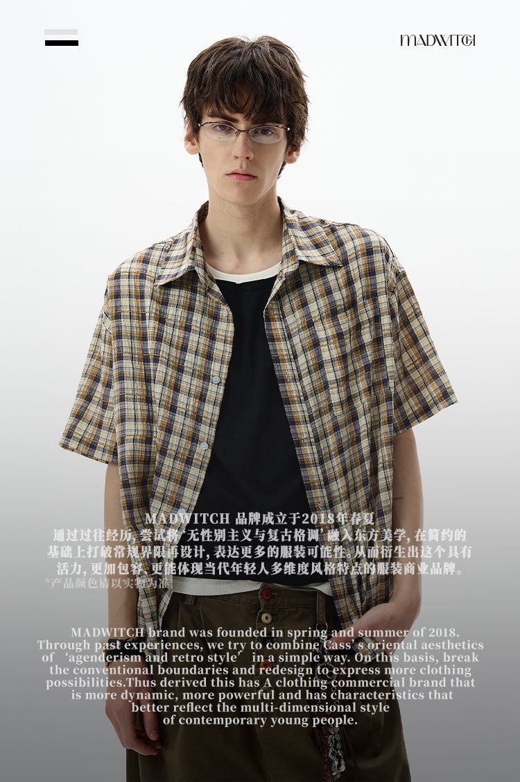 MADWITCH CONTRAST CHECKERED SHIRT #CR251