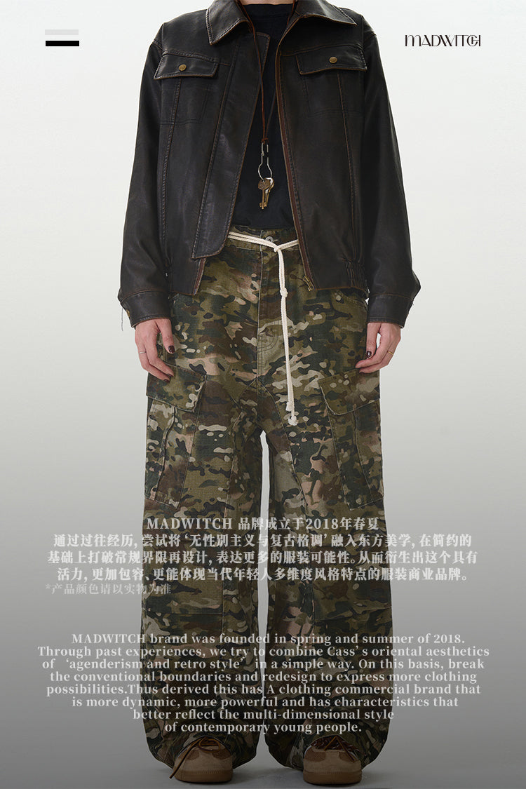 MADWITCH CAMO RUCHED CARGO PANTS #CK6578