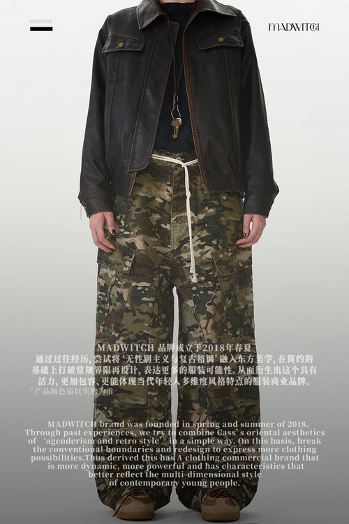 MADWITCH CAMO RUCHED CARGO PANTS #CK6578