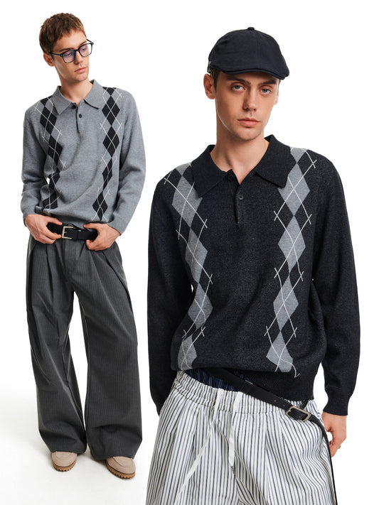 MADWITCH POLO DIAMOND KNIT #MFY236