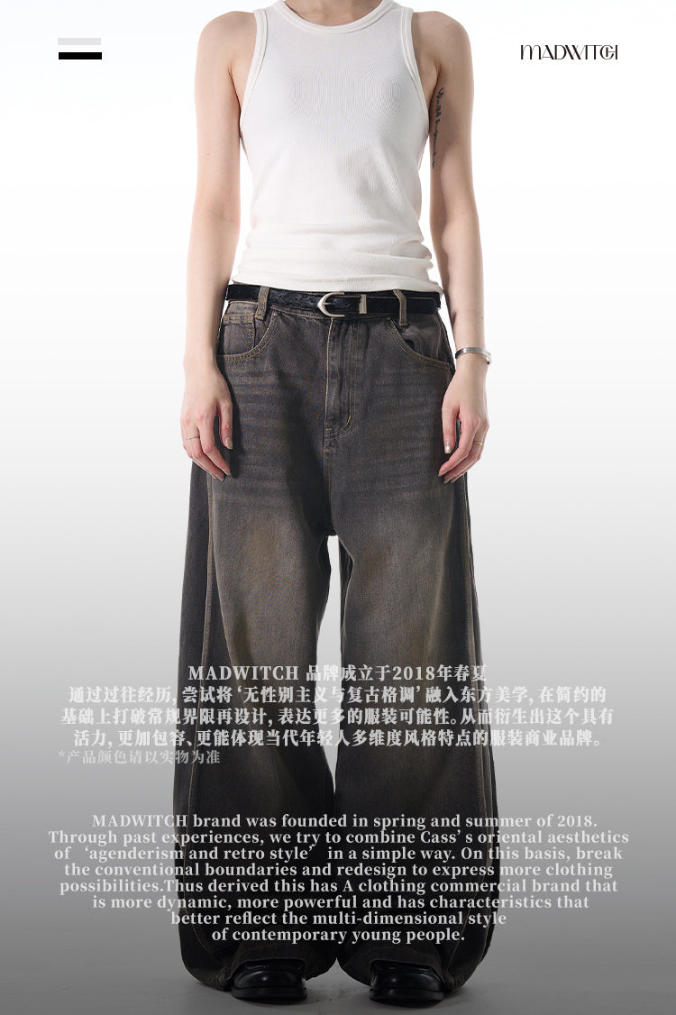MADWITCH WASHED DISTRESSED JEANS #CK5390