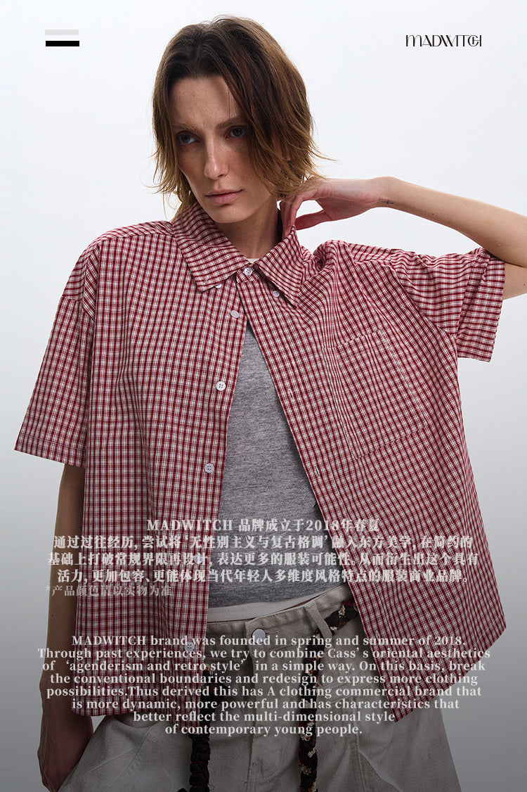 MADWITCH VINTAGE PLAID SHIRT #CR213