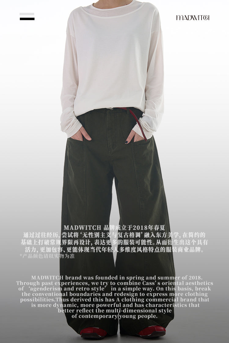 MADWITCH DECONSTRUCTED SABER-CUT RELAXED PANTS #CK6615