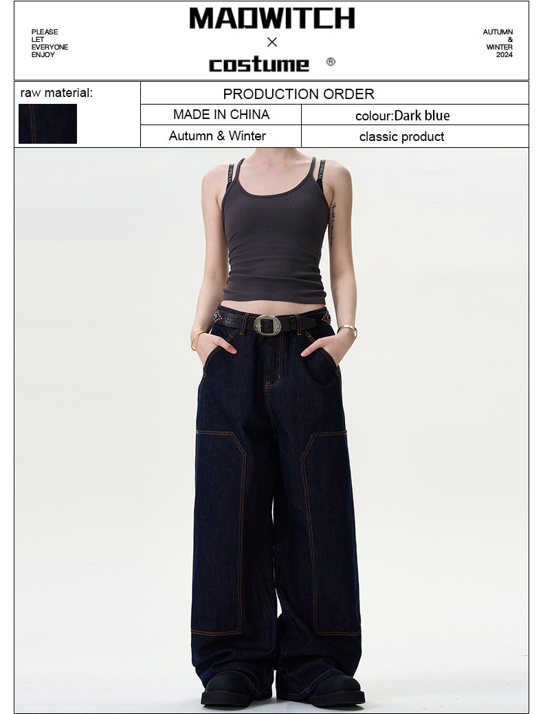 MADWITCH LOOSE WIDE-LEG JEANS #L357