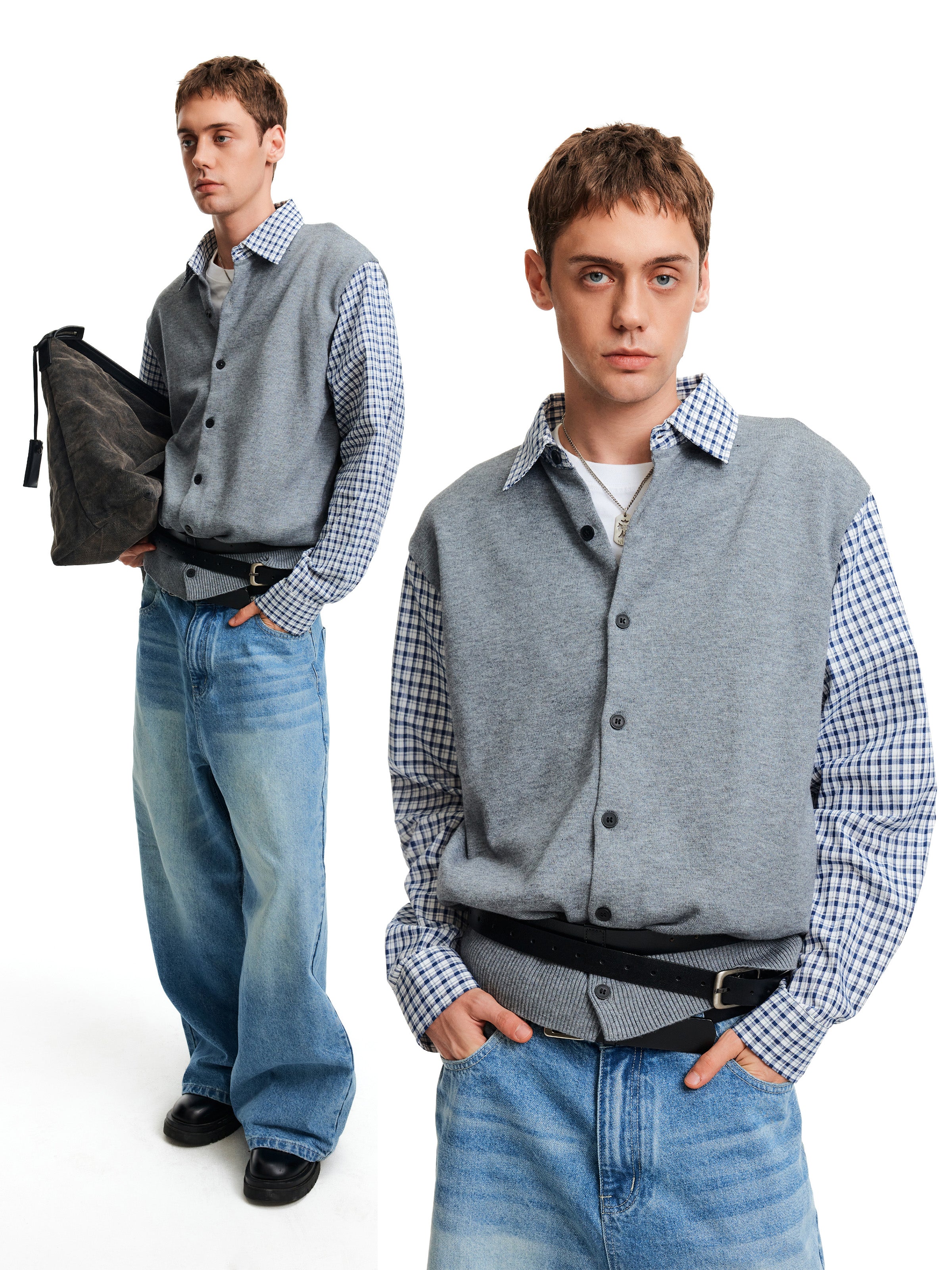 MADWITCH PATCH PLAID KNIT #51179