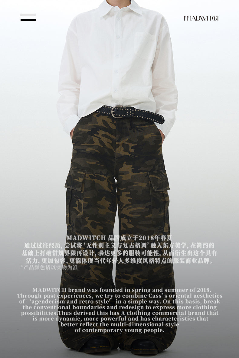 MADWITCH STREET CAMO CARGO PANTS #L633