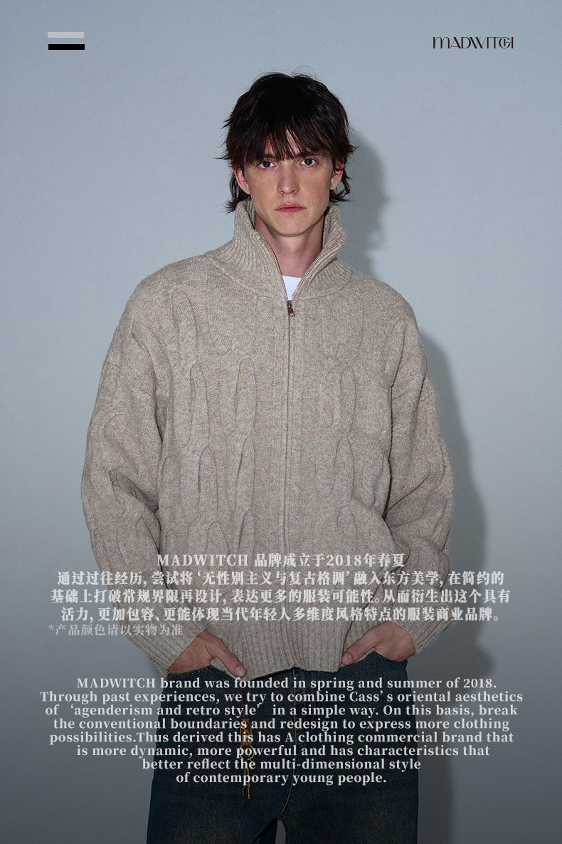 MADWITCH HALF-TURTLENECK CARDIGAN SWEATER #MY008