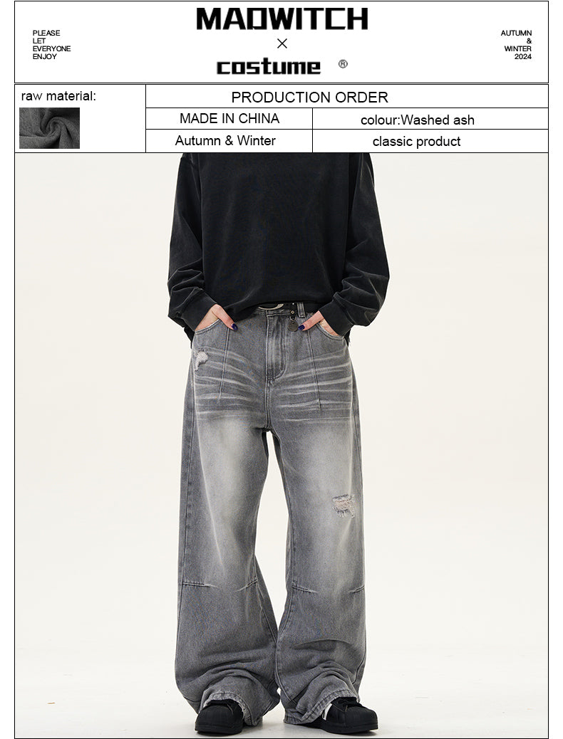 MADWITCH DISTRESSED DECONSTRUCTED JEANS #D1639