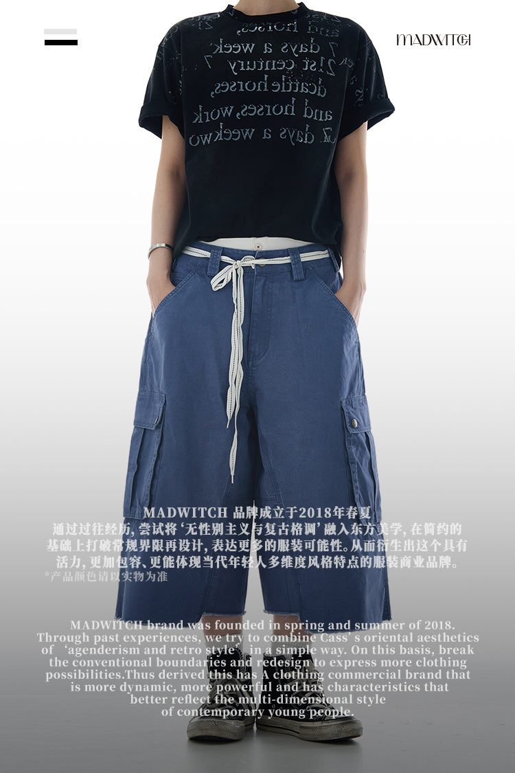 MADWITCH MULTI-POCKET UTILITY CARGO SHORTS #A601