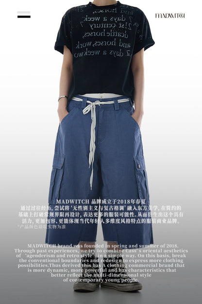 MADWITCH MULTI-POCKET UTILITY CARGO SHORTS #A601