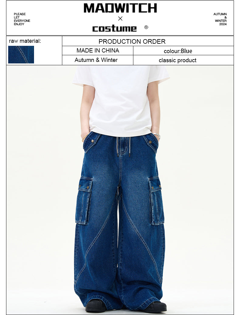 MADWITCH BAGGY CURVED-POCKET JEANS #L364