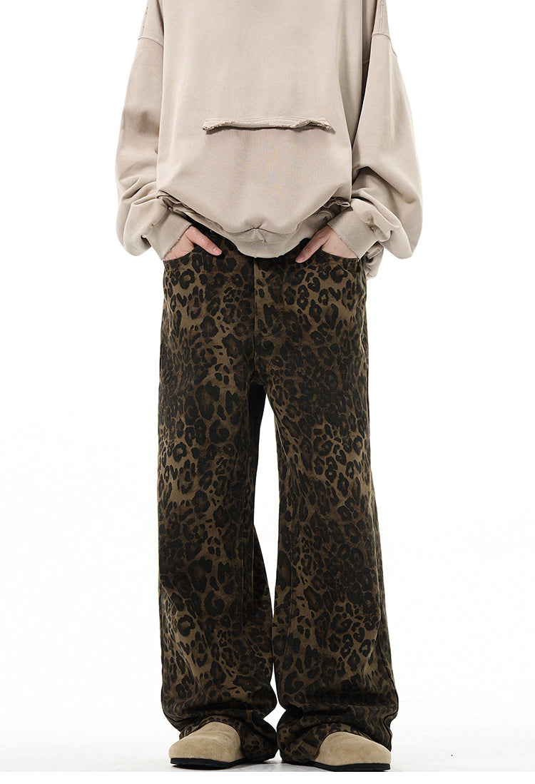 MADWITCH LEOPARD PRINT CASUAL PANTS #WH6854