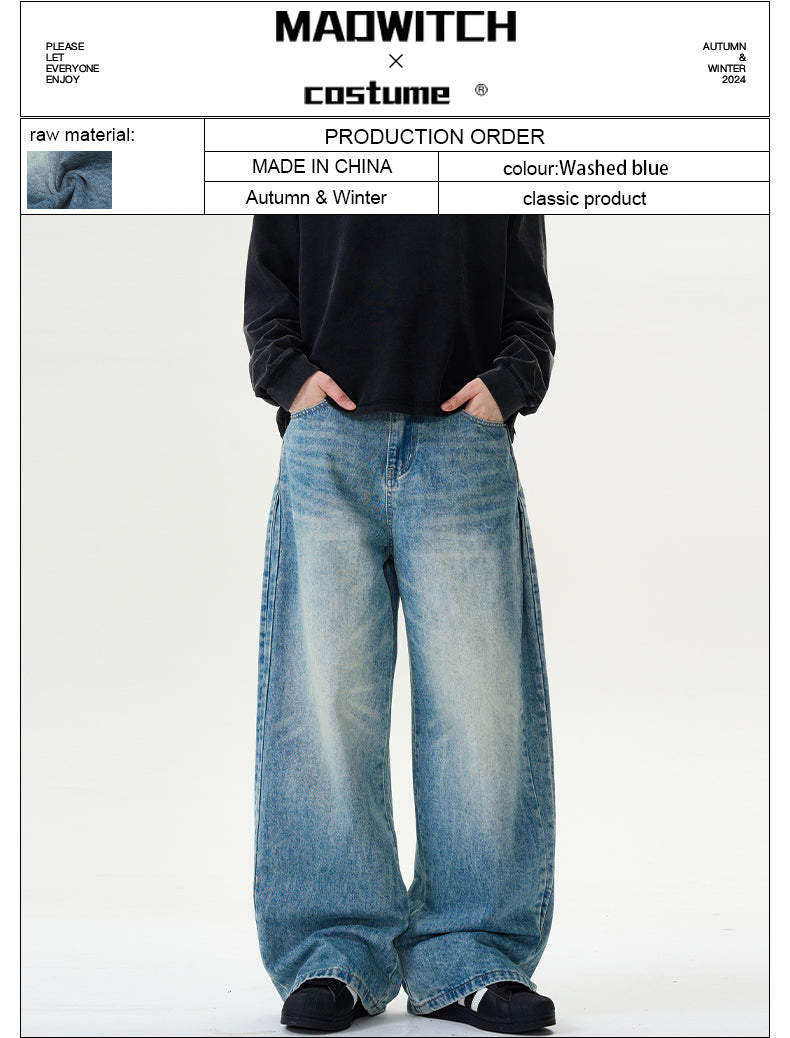 MADWITCH Loose-Fit Water-Washed Denim #K3326