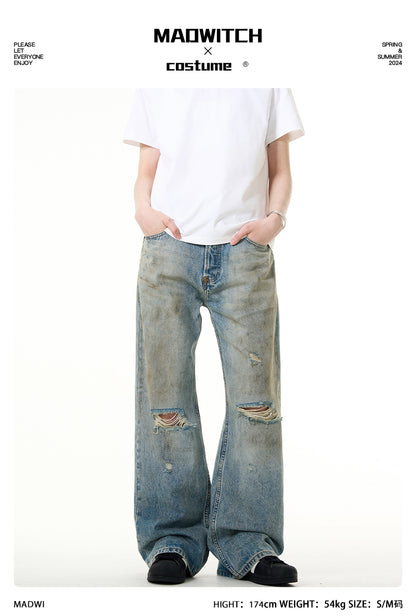 MADWITCH DISTRESSED AGED JEANS #G6397