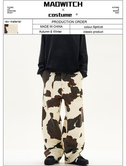 MADWITCH COW PRINT VINTAGE JEANS #58151