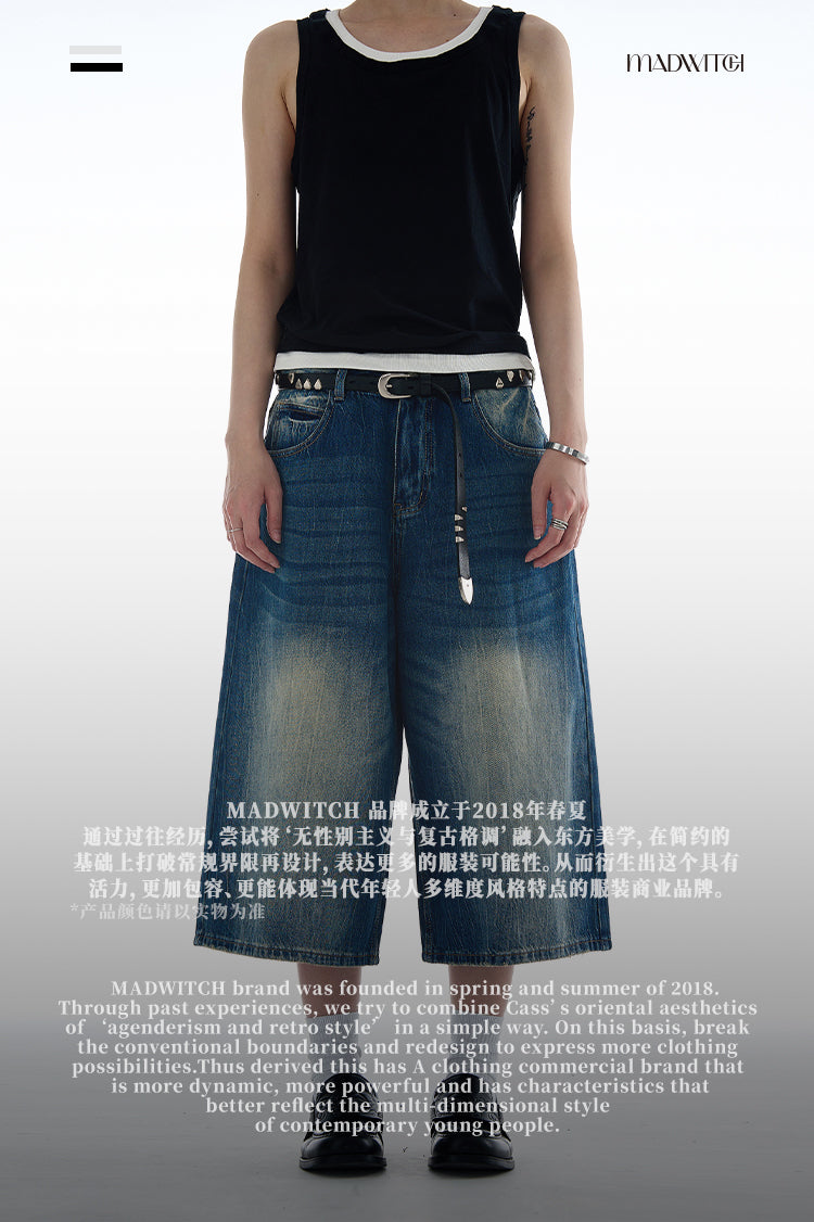 MADWITCH WASHED CROPPED DENIM JEANS #WHOA103