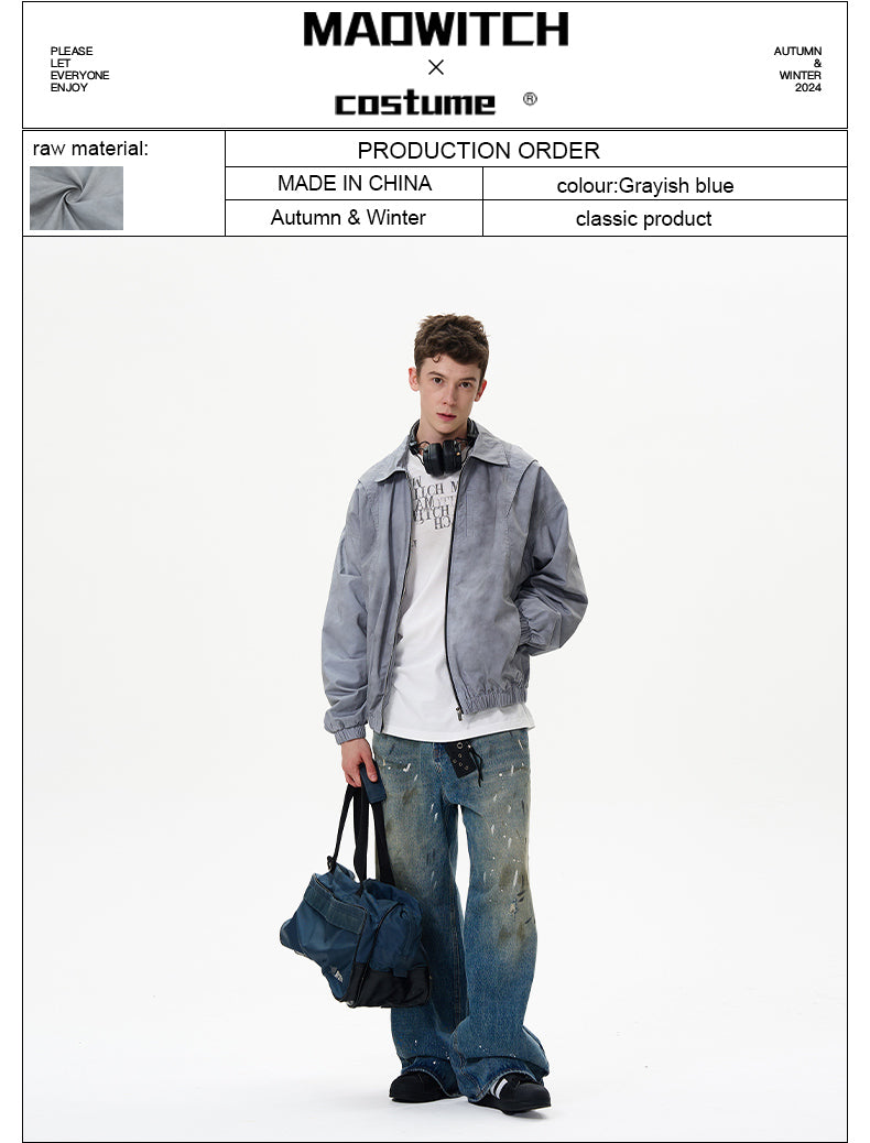 MADWITCH DECONSTRUCTED WASHED JACKET #12445Q24