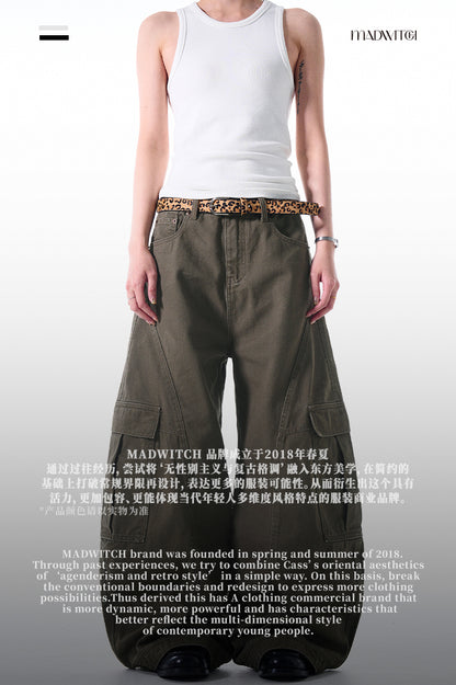 MADWITCH DECONSTRUCTED WIDE-LEG CARGO PANTS #DR6302