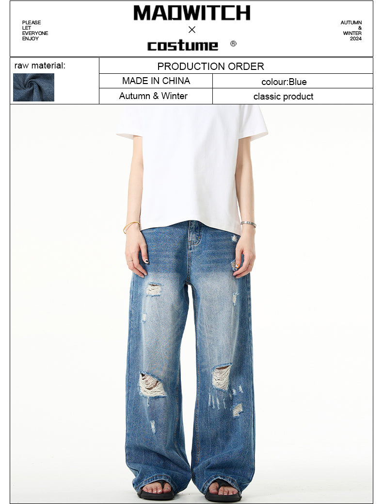 MADWITCH DISTRESSED DETAILS JEANS #K9302