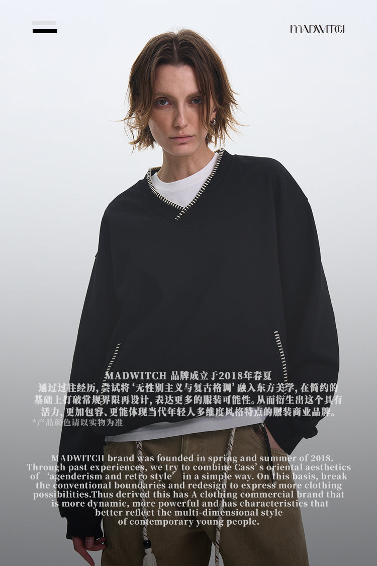 MADWITCH V-NECK CASUAL LONG SLEEVE #0207