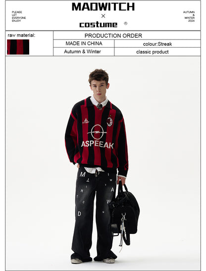 MADWITCH PREPPY STRIPED SWEATER #AK014