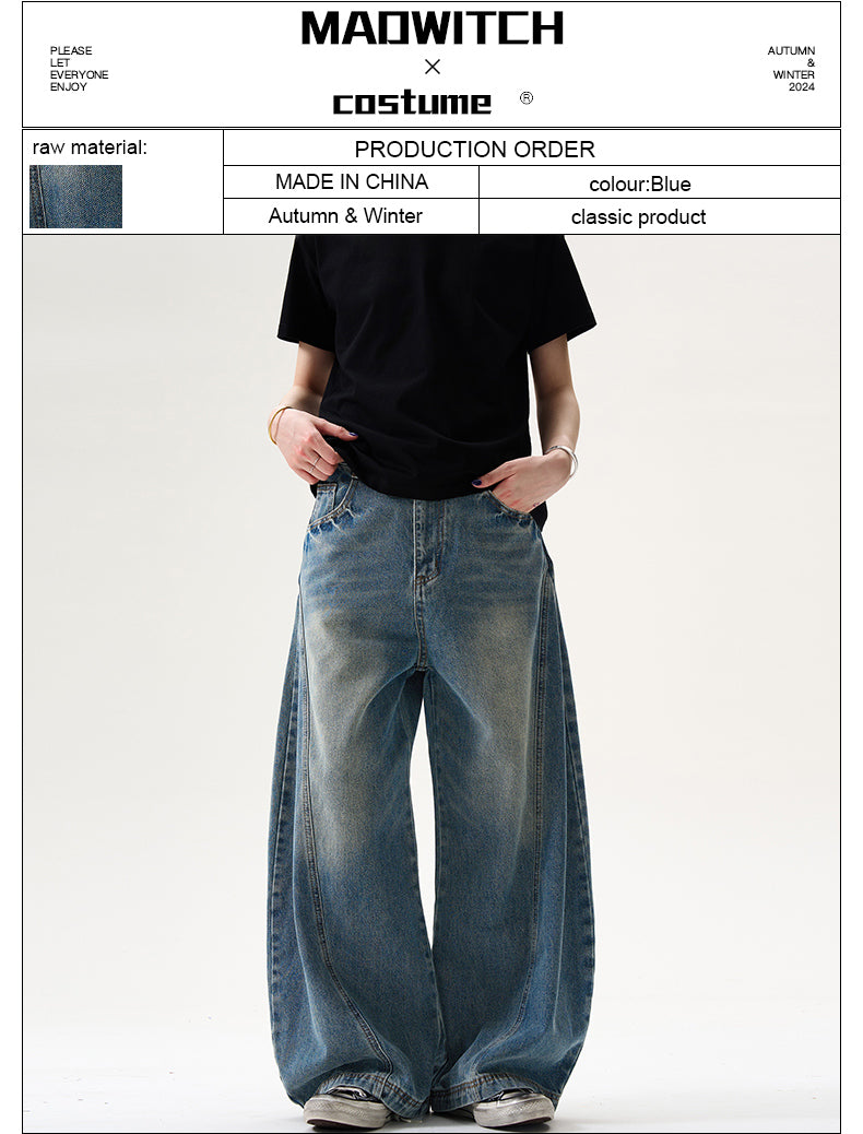 MADWITCH WASHED WIDE-LEG JEANS #BKJ24128