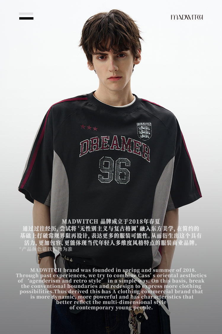 MADWITCH VINTAGE LETTER PRINT TEE #990559