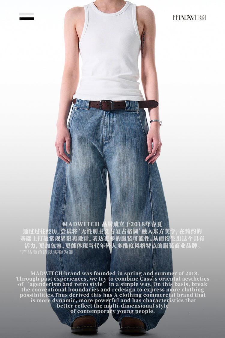MADWITCH HEAVYWEIGHT LOOSE-FIT WASHED JEANS #DR8802