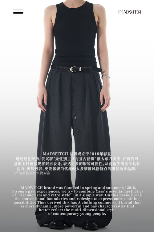 MADWITCH BUTTONED CASUAL TROUSERS #C832