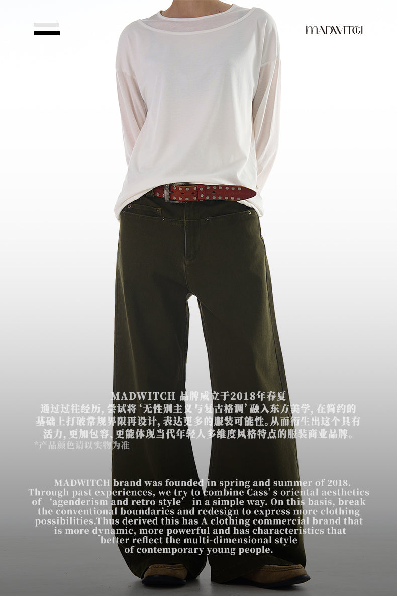 MADWITCH 3D WIDE LEG CASUAL PANTS #A603