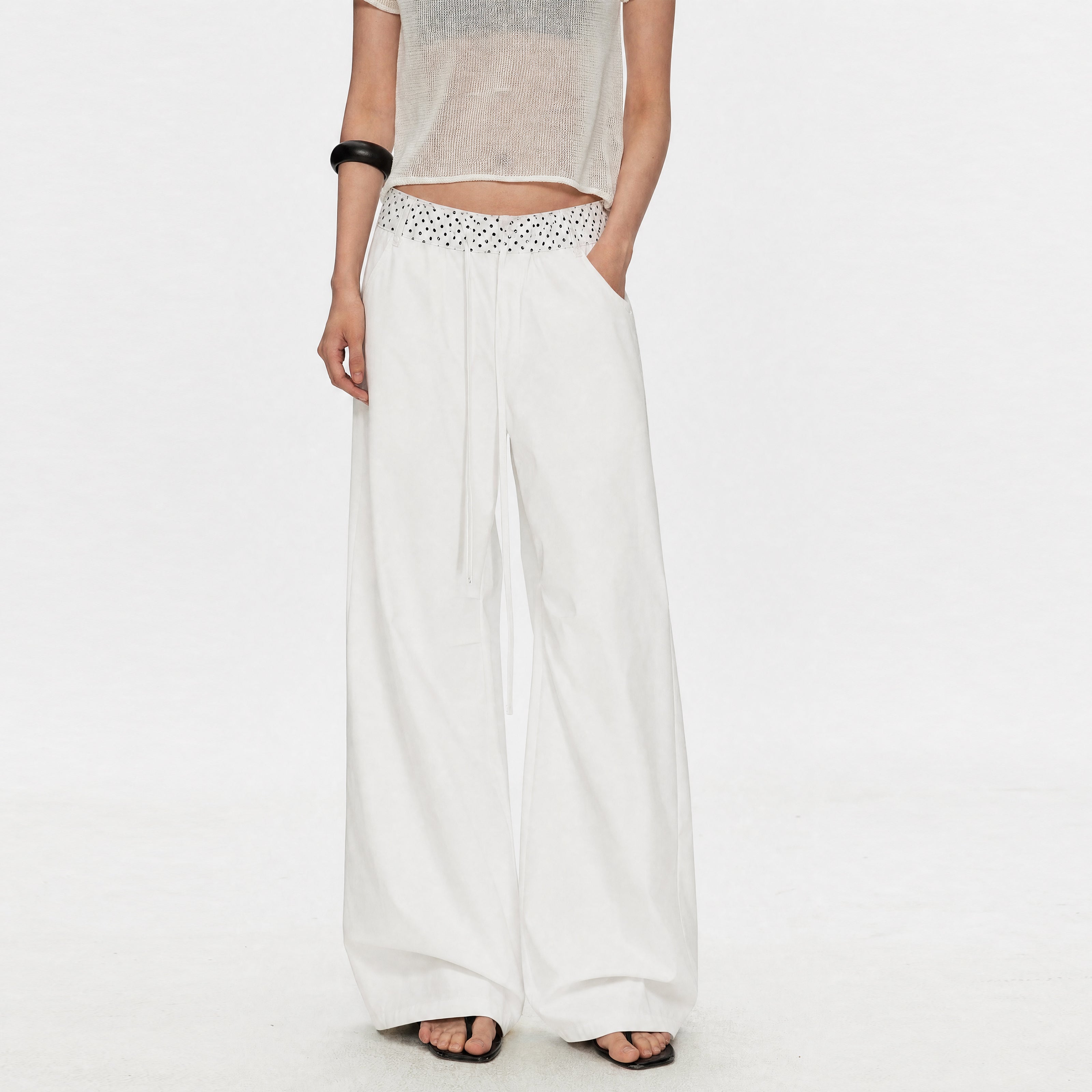 MADWITCH DOT WAIST LOOSE WIDE PANTS #CN6882