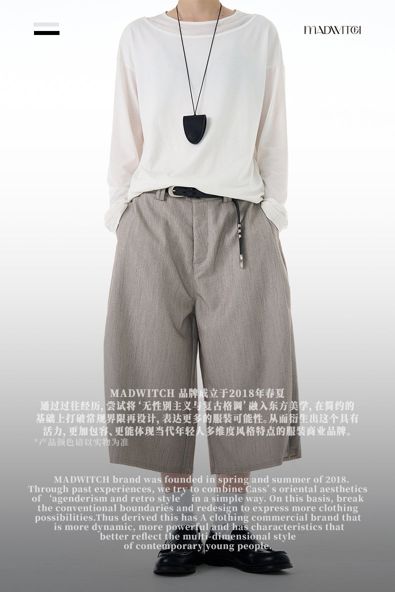 MADWITCH RAW HEM MINIMAL TROUSERS #CK257D