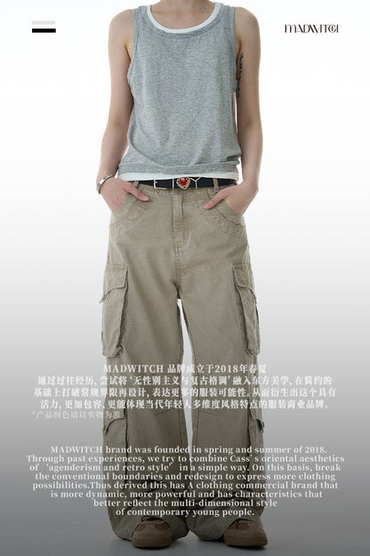 MADWITCH MULTI POCKET CASUAL WORK PANTS #A606