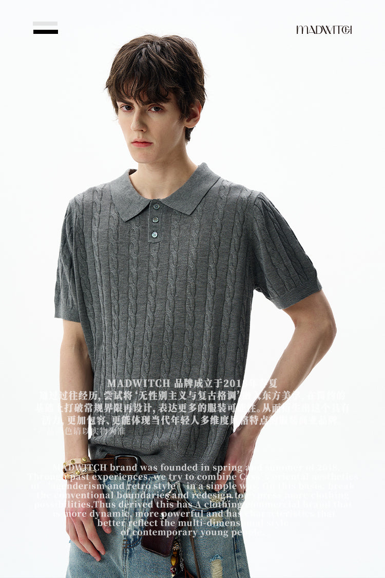 MADWITCH POLO KNIT TEE #LX010