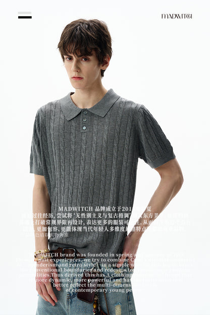 MADWITCH POLO KNIT TEE #LX010