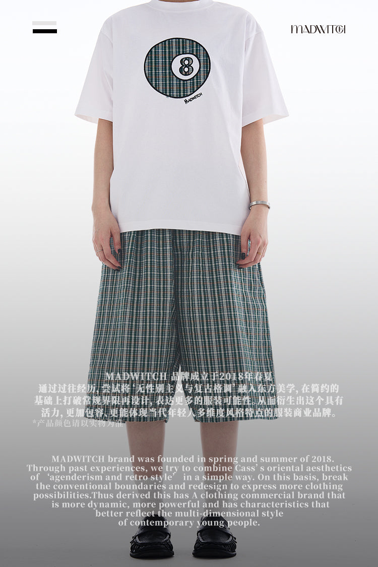 MADWITCH RELAXED PLAID CASUAL SHORTS #MD3643
