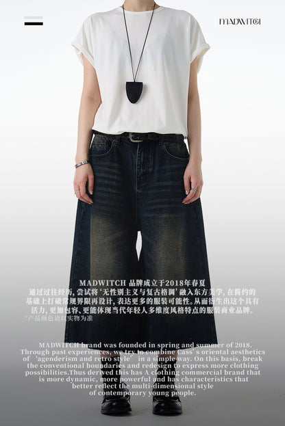 MADWITCH VINTAGE WASHED DENIM SHORTS #FX075
