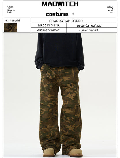 MADWITCH CAMOUFLAGE STRAIGHT LEG WORK PANTS #DCC808