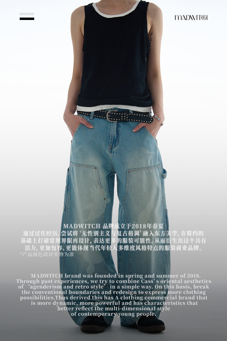 MADWITCH PEACE DOVE PRINT DENIM JEANS #CK9573