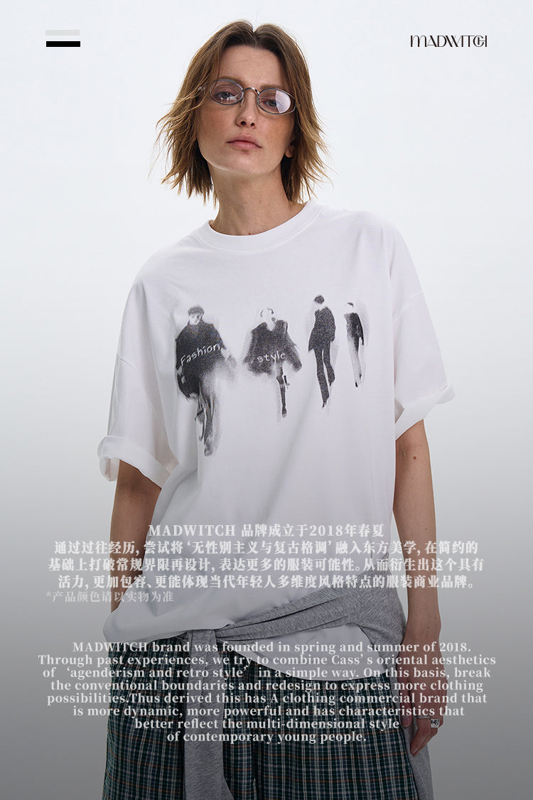 MADWITCH VERSATILE VIBE PRINT T-SHIRT #329
