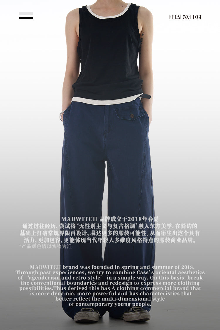 MADWITCH VINTAGE DRAPE RELAXED PANTS #CK3392