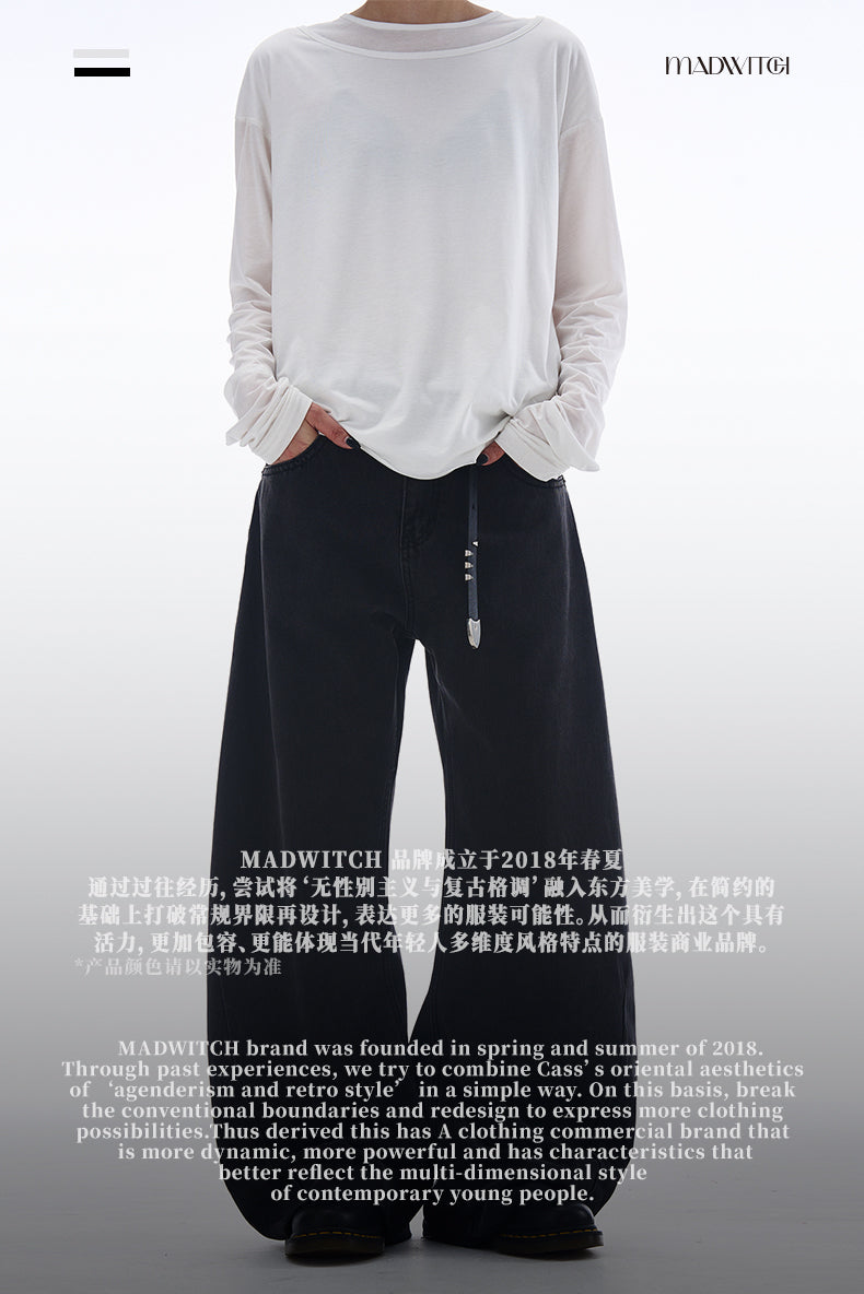 MADWITCH SCIMITAR-STYLE CASUAL JEANS #G6661