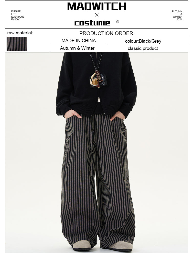 MADWITCH STRIPED DRAPEY CASUAL PANTS #DCC817