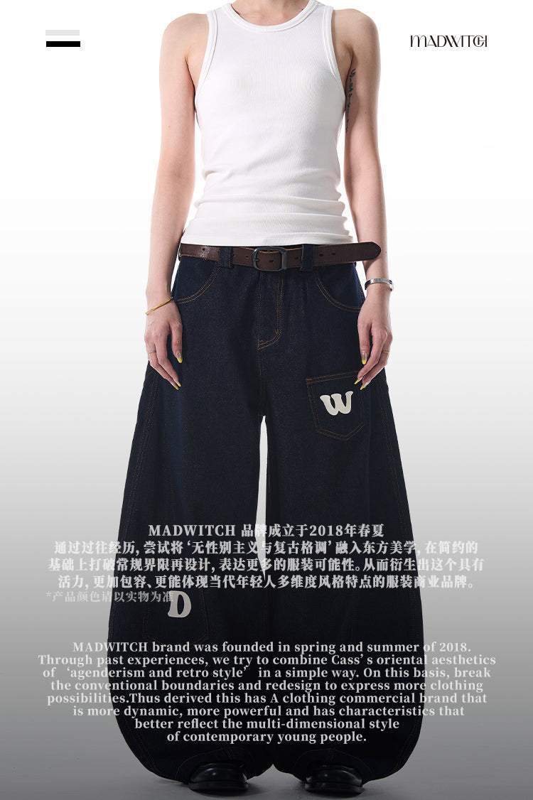 MADWITCH PATCH POCKET LOOSE-FIT JEANS #L525