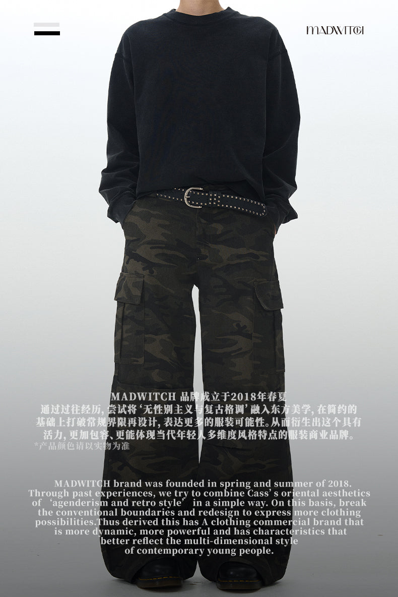 MADWITCH AMERICAN-STYLE CAMO CARGO PANTS #G1050