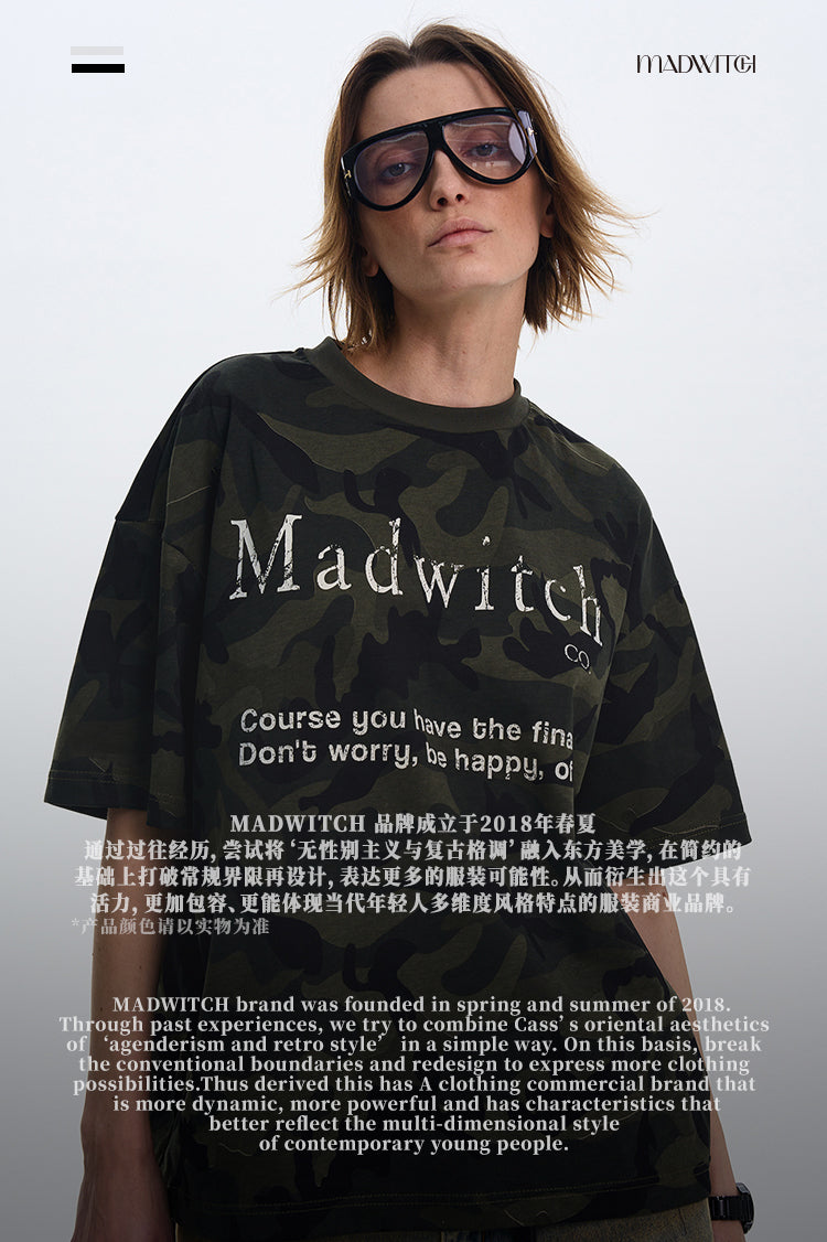 MADWITCH CAMO PRINT SHORT-SLEEVE T-SHIRT #MD4152