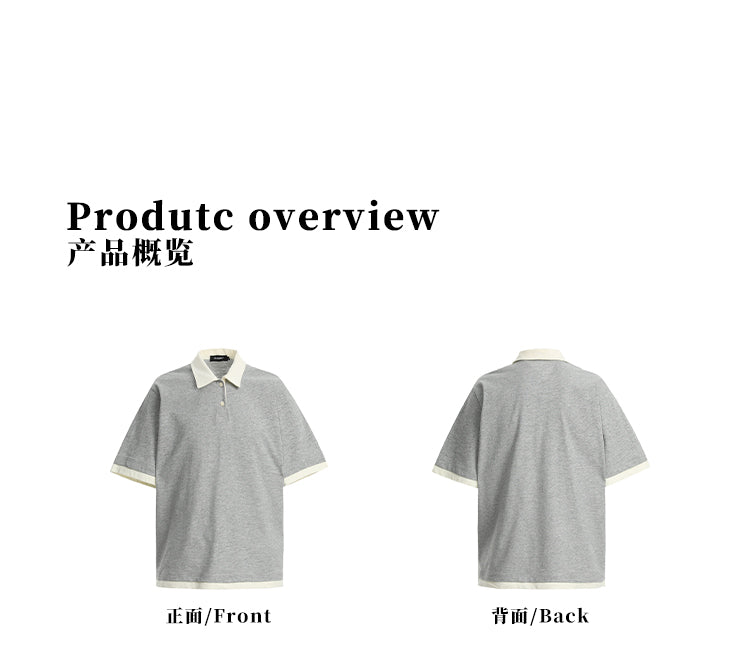 MADWITCH CONTRAST COLLAR SHORT-SLEEVE SHIRT #C1269X25