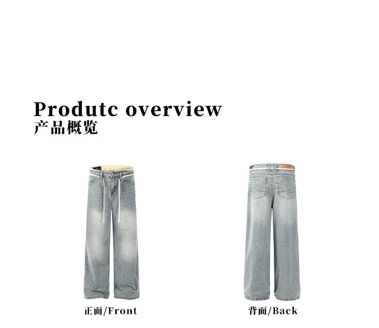 MADWITCH AMERICAN WASHED BAGGY DENIM PANTS #G6623