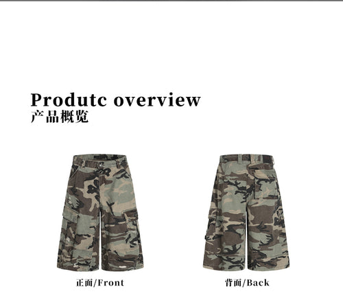 MADWITCH CAMO DISTRESSED UTILITY CAPRIS #CK3512D