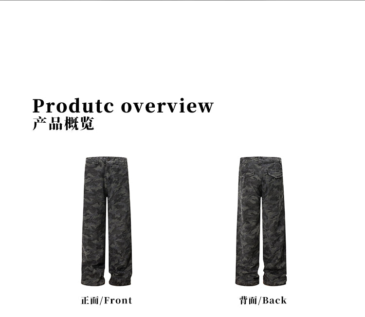 MADWITCH WASHED CAMO CASUAL PANTS #L844